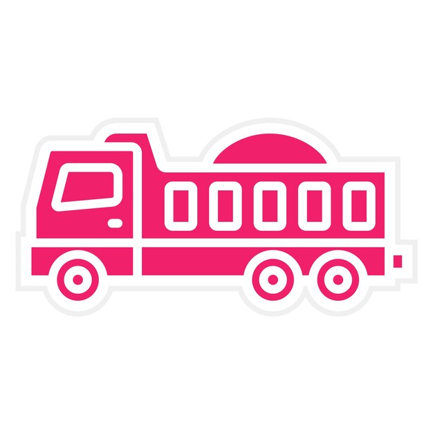 Diseño vectorial del estilo del icono del camión de descarga