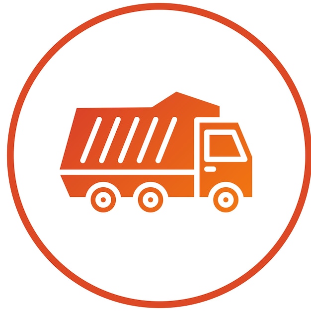 Diseño vectorial del estilo del icono del camión de descarga