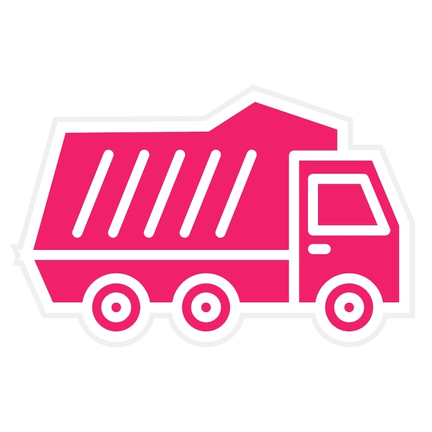 Diseño vectorial del estilo del icono del camión de descarga