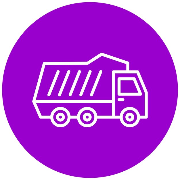 Diseño vectorial del estilo del icono del camión de descarga