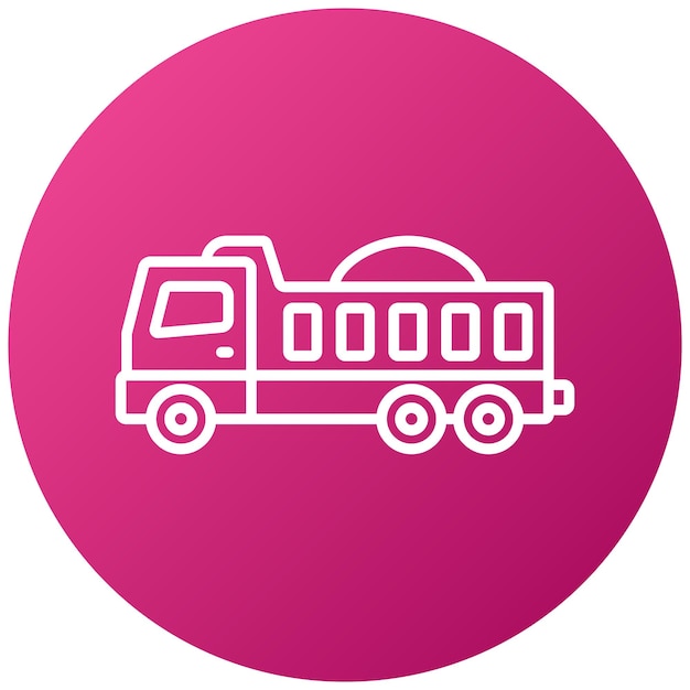Diseño vectorial del estilo del icono del camión de descarga