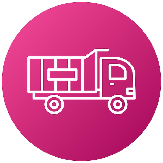 Diseño vectorial del estilo del icono del camión de descarga