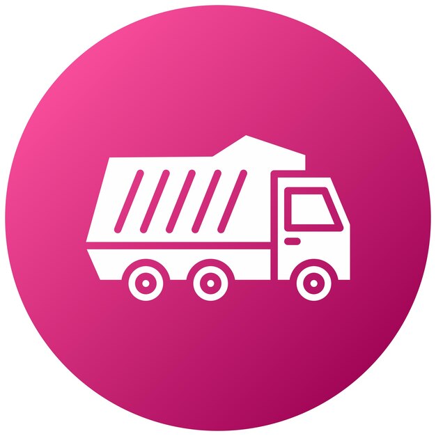 Diseño vectorial del estilo del icono del camión de descarga