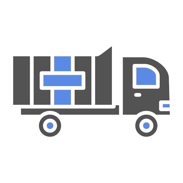 Diseño vectorial del estilo del icono del camión de descarga