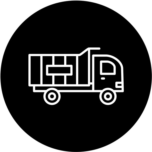 Diseño vectorial del estilo del icono del camión de descarga