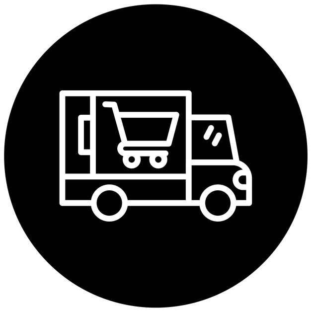 Diseño vectorial Estilo del icono del camión de entrega