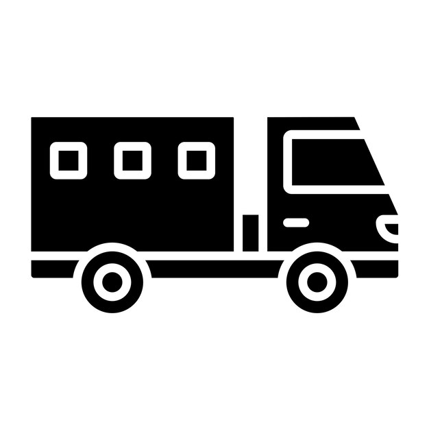 Diseño vectorial Estilo de icono de camión militar