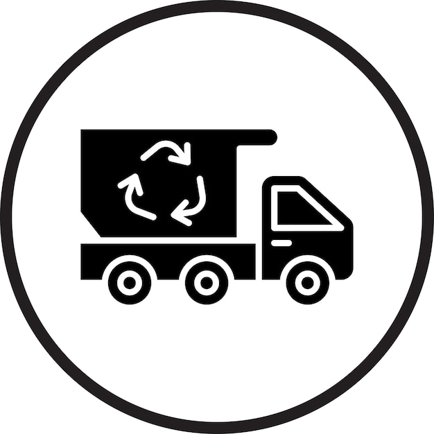 Diseño vectorial Estilo del icono del camión de reciclaje