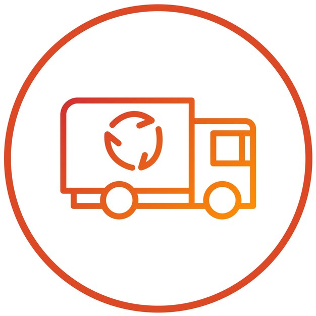Diseño vectorial Estilo del icono del camión de reciclaje