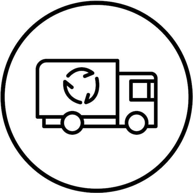 Diseño vectorial Estilo del icono del camión de reciclaje