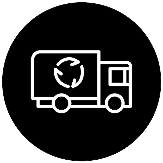 Diseño vectorial Estilo del icono del camión de reciclaje