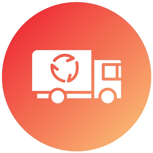 Diseño vectorial Estilo del icono del camión de reciclaje