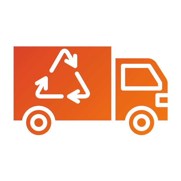 Diseño vectorial Estilo del icono del camión de reciclaje