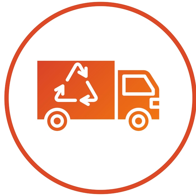 Diseño vectorial Estilo del icono del camión de reciclaje