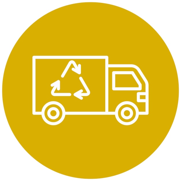 Diseño vectorial Estilo del icono del camión de reciclaje