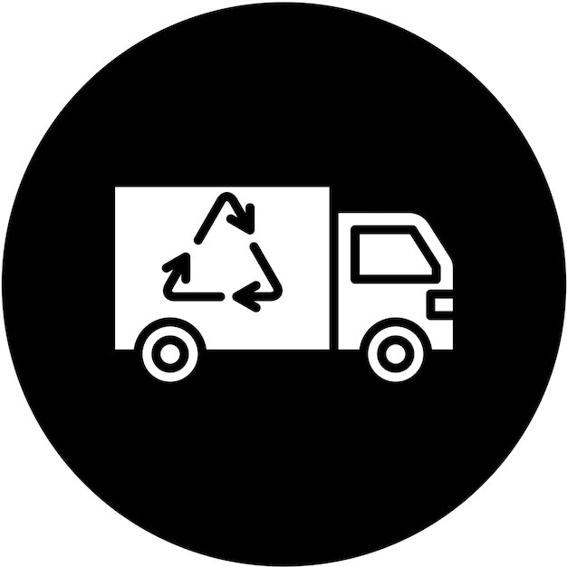 Diseño vectorial Estilo del icono del camión de reciclaje