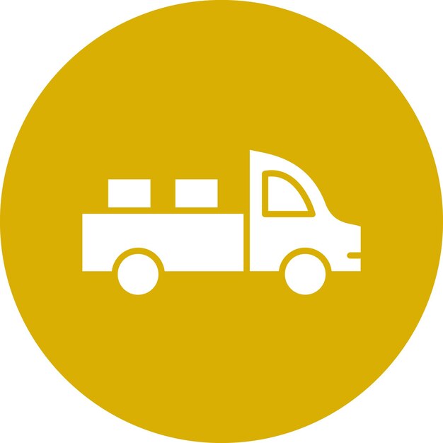 Diseño vectorial del estilo del icono de la camioneta