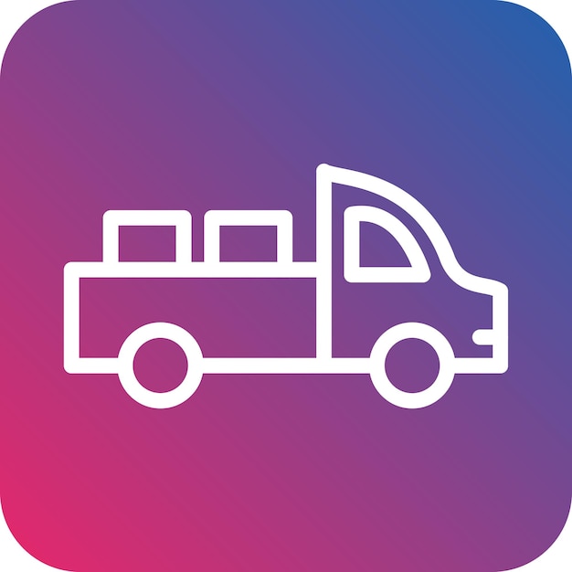 Diseño vectorial del estilo del icono de la camioneta
