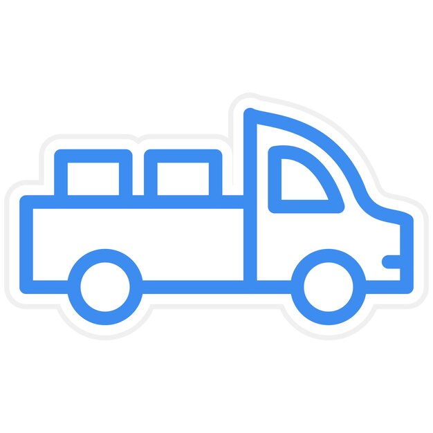 Diseño vectorial del estilo del icono de la camioneta
