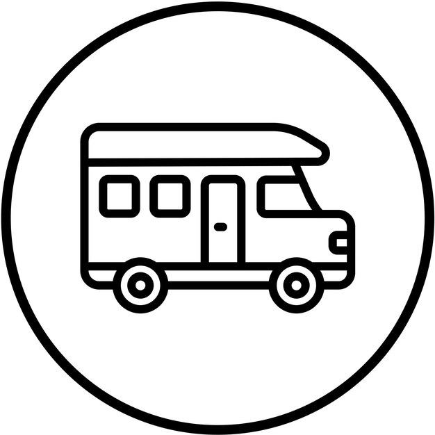 Diseño vectorial estilo icono de camioneta