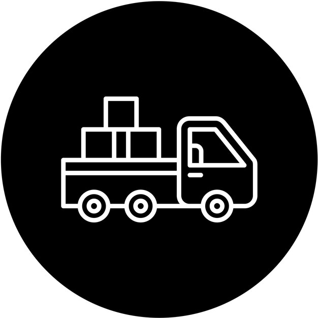 Diseño vectorial del estilo del icono de la camioneta