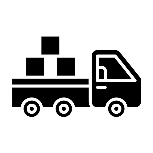 Diseño vectorial del estilo del icono de la camioneta