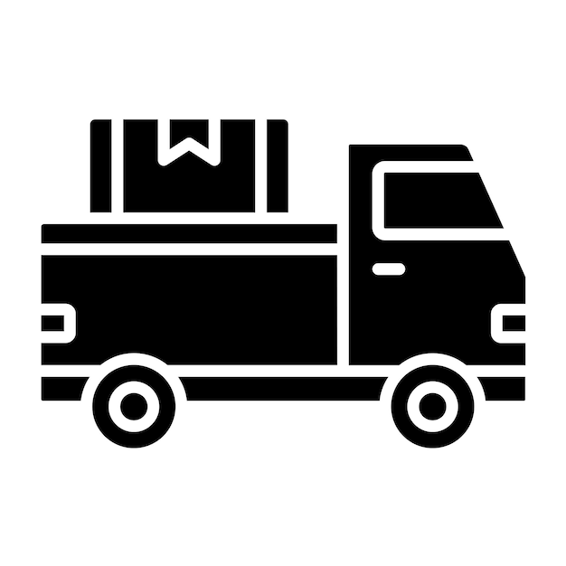 Diseño vectorial del estilo del icono de la camioneta