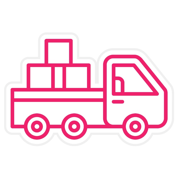 Diseño vectorial del estilo del icono de la camioneta