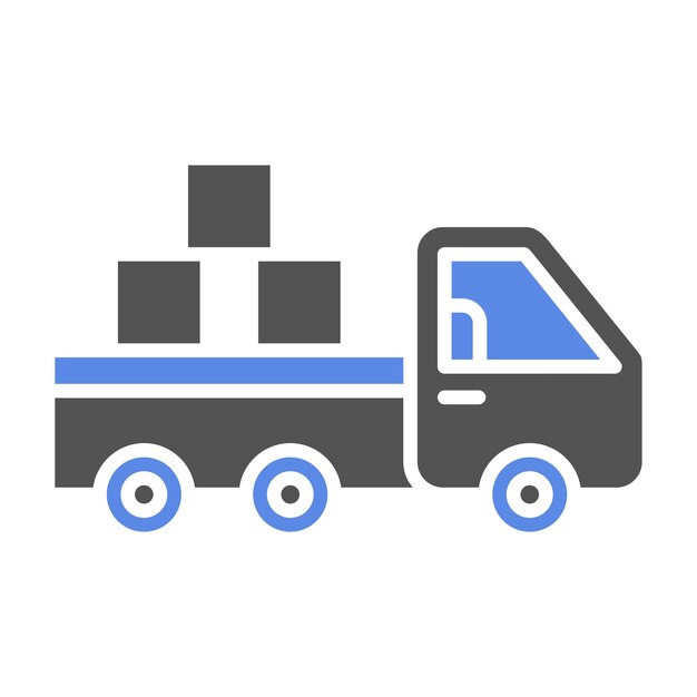Diseño vectorial del estilo del icono de la camioneta