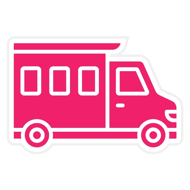 Diseño vectorial estilo icono de camioneta