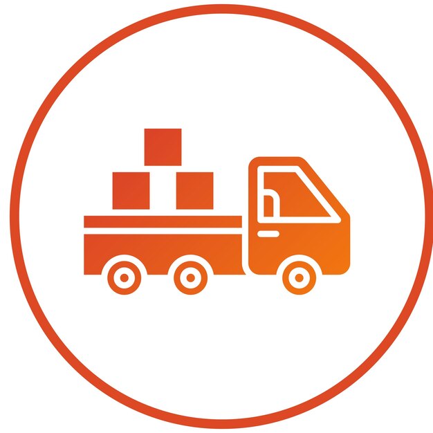 Diseño vectorial del estilo del icono de la camioneta