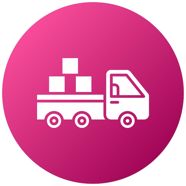Diseño vectorial del estilo del icono de la camioneta
