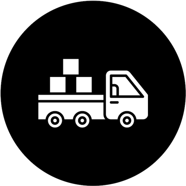 Diseño vectorial del estilo del icono de la camioneta
