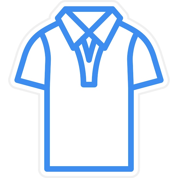 Diseño vectorial Estilo de icono de la camiseta de polo