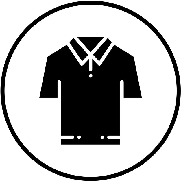 Diseño vectorial Estilo de icono de la camiseta de polo