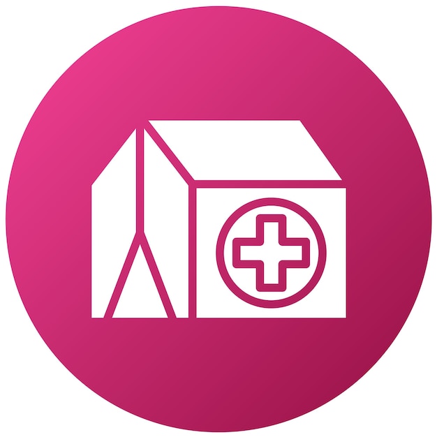 Diseño vectorial Estilo del icono del campamento médico