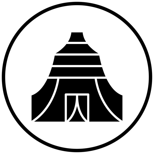Diseño vectorial Estilo de icono del campamento de refugiados