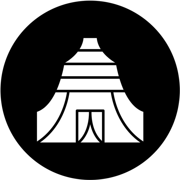 Diseño vectorial Estilo de icono del campamento de refugiados