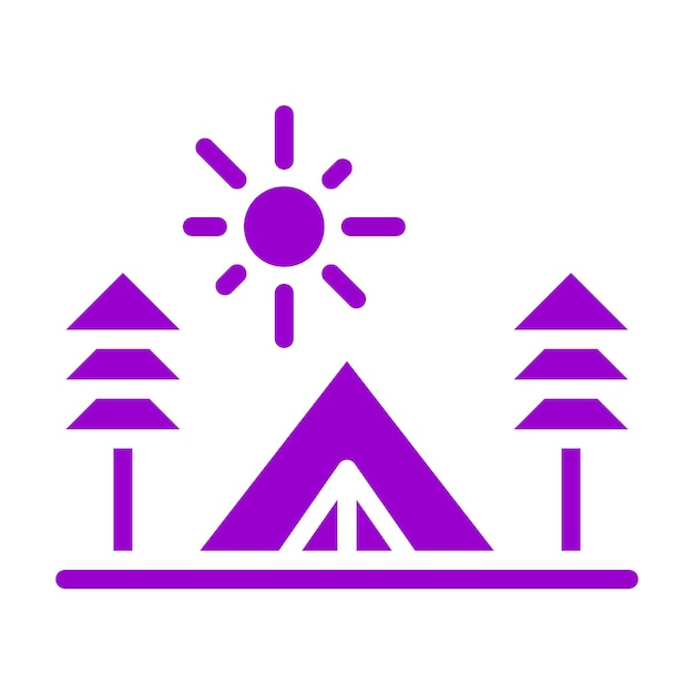 Diseño vectorial Estilo de icono de campamento verde