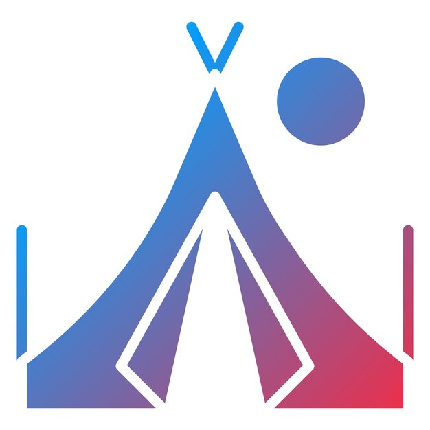 Diseño vectorial de estilo de icono de campamento