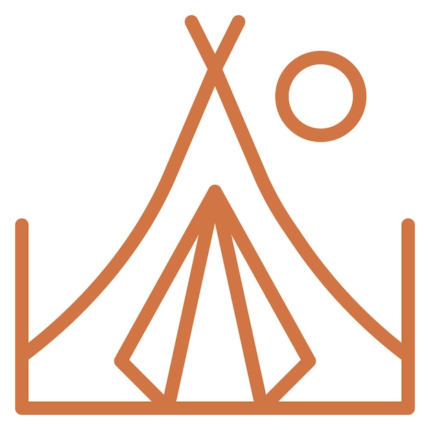 Diseño vectorial de estilo de icono de campamento