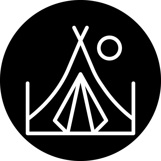 Diseño vectorial de estilo de icono de campamento
