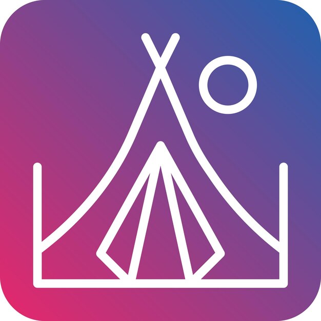 Diseño vectorial de estilo de icono de campamento