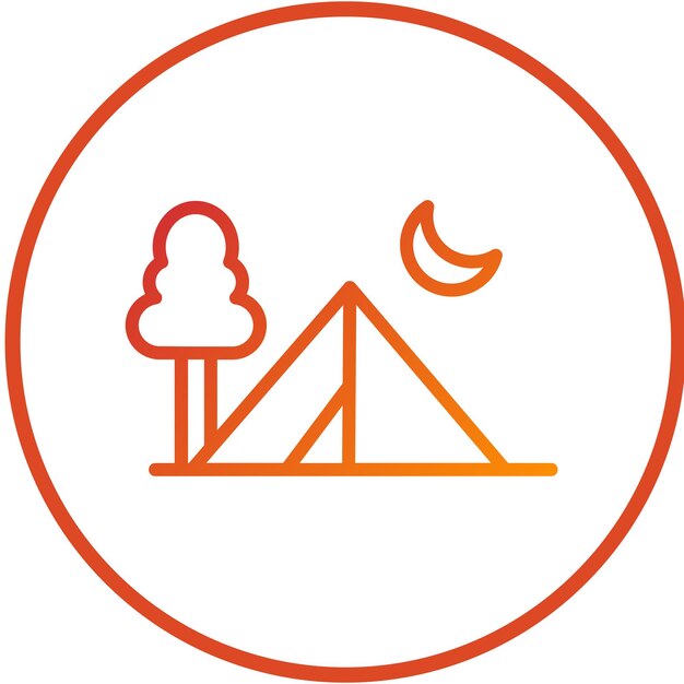 Diseño vectorial de estilo de icono de campamento