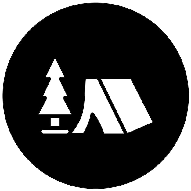 Diseño vectorial del estilo del icono del campamento