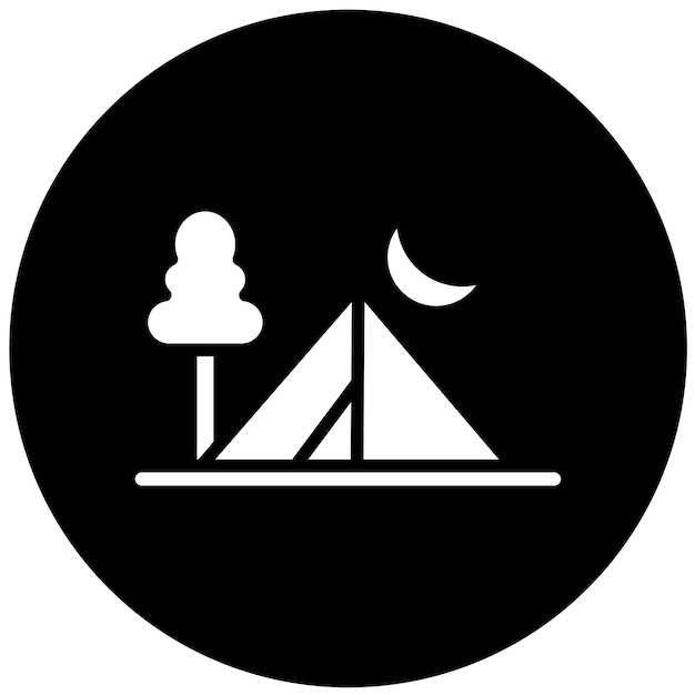 Diseño vectorial de estilo de icono de campamento