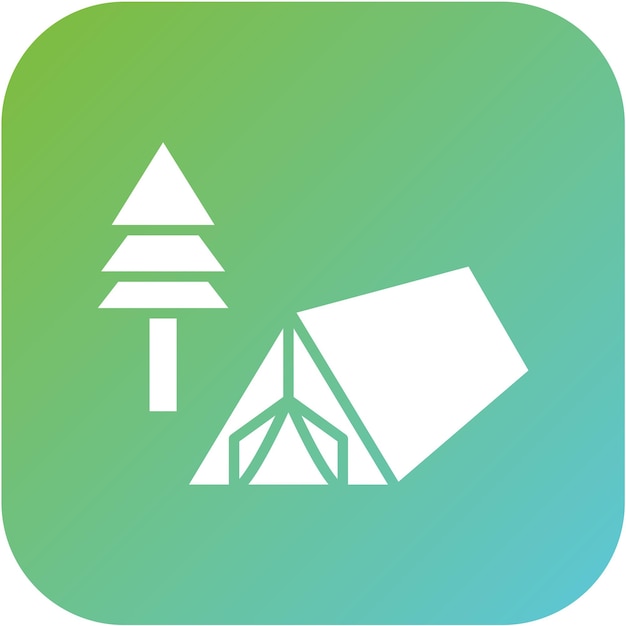 Diseño vectorial Estilo del icono del campamento