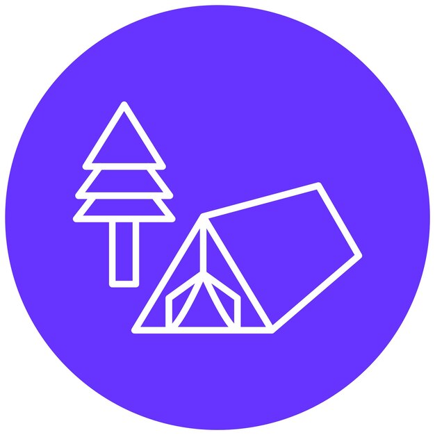 Diseño vectorial Estilo del icono del campamento