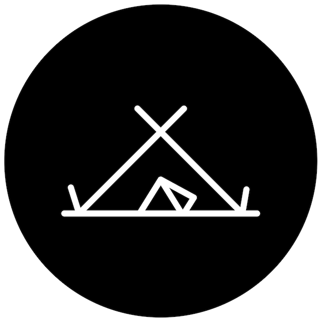 Diseño vectorial Estilo del icono del campamento