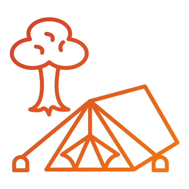 Diseño vectorial de estilo de icono de campamento
